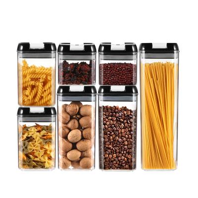 China Amazon Best Selling Airtight Place Food Black Plastic Storage Container Available Customized 7 Packs for sale