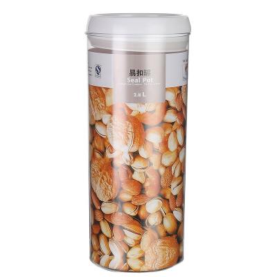 China Airtight Plastic Storage Bottle And Jar Stored 2800ml Round Tall Food Storage Container for sale