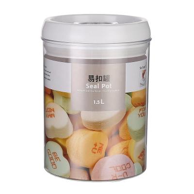 China Stackable Plastic Clear Airtight Food Container Stocked Kitchen Storage Container 1500ml for sale