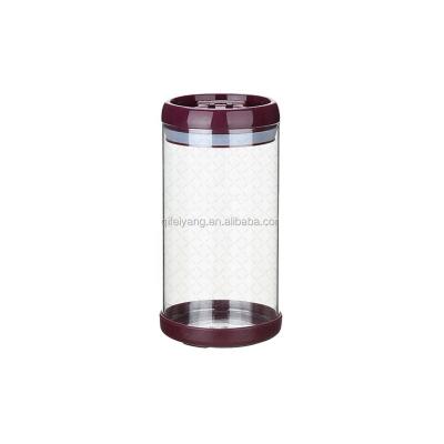 China Hot Selling Viable 2L Round Jar Glass Bottle Food Storage Box With Plastic Sealing Lid for sale