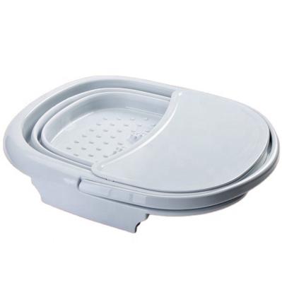 China Portable Travel Portable Foot Soak Up Bucket Foot Plastic Folding Basin Cover for sale