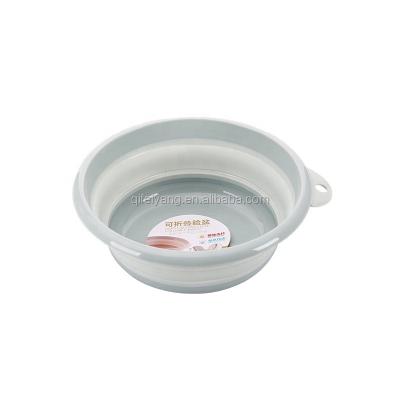 China Sustainable High Quality Round Face Wash Basin Collapsible Plastic Basin Collapsible for sale