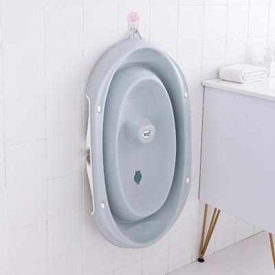 China Baby Bath Cleaning Hot Sale Folding Portable Plastic Baby Bath Tub With Temperature Sensor for sale