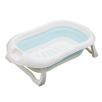 China Baby Bath Cleaning Baby Bathtub Portable Plastic Foldable Baby Take A Shower Tub With Standing for sale