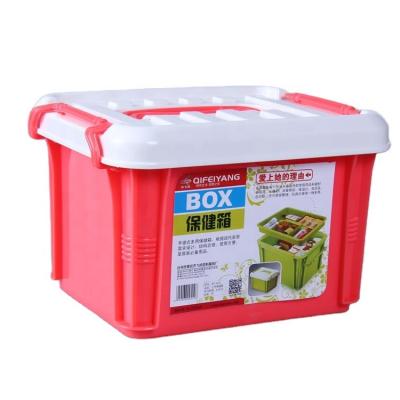 China Portable High Quality Large Capacity 2 Layer Home Medicine Storage Box Kit With Handle for sale