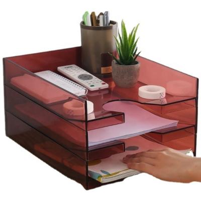 China Hot Sale Front Load File Tray Acrylic Folder Table Box Viable For Office for sale