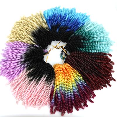 China Wholesale 12 x Ring Hair Spring Twist Hair 18 Inch Blue Red Purple Gray Orange Colorful Spring Twist Hair for sale