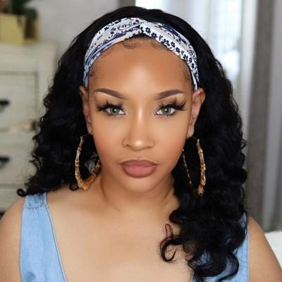 China Loose Wave 2021 New Headband Wig Loose Wave None Lace Soft Natural Brazilian Hair Wig For Black Women for sale