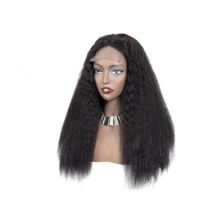 China Curly Straight Yaki Wig Yaki Cuticle Aligned Brazilian Pre Plucked 30 40 Inch 4*4 Virgin Lace Closure Hair Wigs Glueless for sale