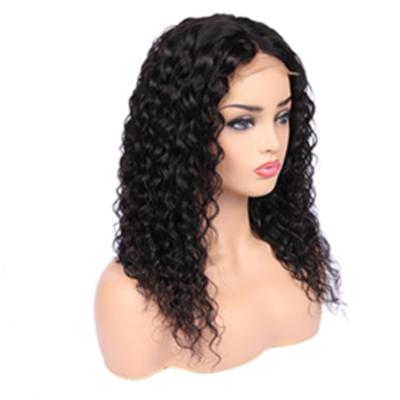 China Cheap High Quality 12 Inch Water Wave Wig 4*4 Cuticle Aligned Human Hair Front Lace Closure Wigs From China 180 Density for sale