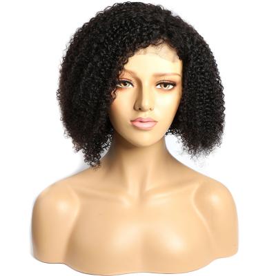 China Afro Kinky Curly Wig 13*4 4C 4B Short Bob Glueless Brazilian Human Hair Lace Front Wigs For Black Women WI for sale