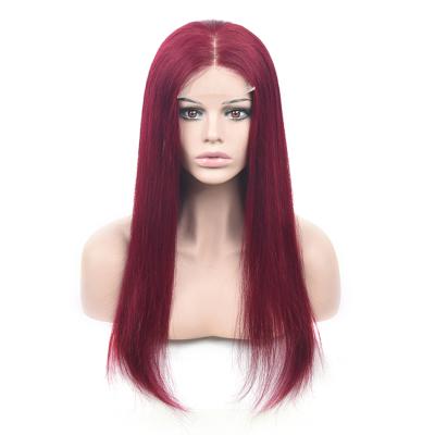 China Wholesale Full Wave Burgundy Color 99J or 1B/99J Silky Straight Brazilian Lace Front Wigs With Baby Hair Headband 100% Wig 4*4 13*4 13*6 for sale