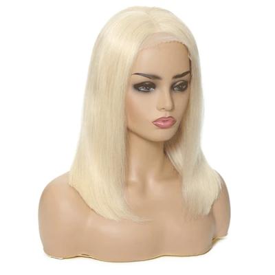 China Blonde Bob Straight Wig 4*4 13*4 13*6 Wave 613 Silky Straight Full 14 Inch Mink 180 Density Virgin Remy Human Hair Lace Front Wigs With Bongs for sale