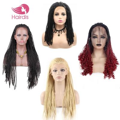 China Box/Hook/Micro/Cornrow/Braided Cheap Braid Hair Wig Scrape Senegalese Handmade Frontal Short Long Pre Plucked Fulani Women Cornrow Full Lace Braided Wigs for sale