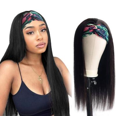 China Wholesale Silky Straight Wave Curly Headband Wigs For Women Color Virgin Human Hair, GlueLess Curly Headband Wig Hair None Lace for sale