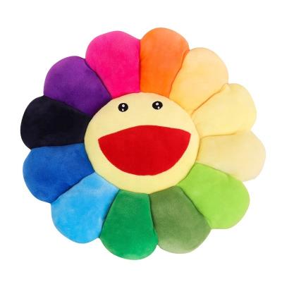 China Wholesale Cute Cartoon Plush Expression Cushion Sunflower Pillow OEM/ODM Colorful Smile Home Decoration for sale