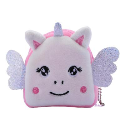 China Custom Toy Cute New Style Cartoon Unicorn Fleece Coin Purse OEM/ODM Coin Purse Small Shape Border Cute Plush As Gift For Kids for sale