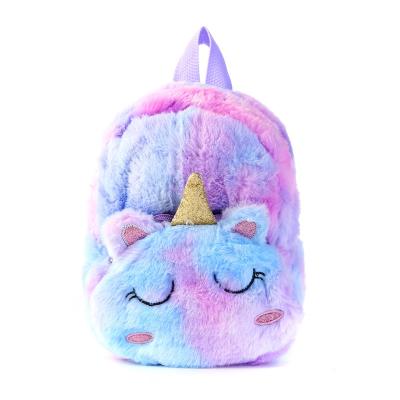 China Cute Animal Cartoon Plush Animal Backpack for Girls Kids Girls Kids Rainbow Backpack Unicorn Plush Soft Bag OEM/ODM Doll for sale