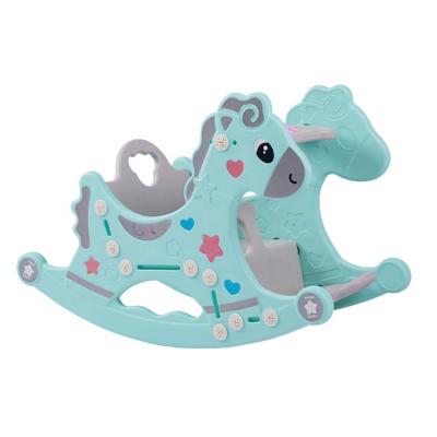 China Ride on Kids Unicorn Blue Pink OEM/ODM Rider Kids Rocking Horse Toys Non-Toxic Plastic Kindergarten Toy Rocking Horse Toy Indoor for Child for sale