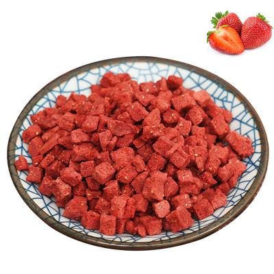 China Dried Freeze Dried Strawberry FD Strawberry Granules Freeze-Dried Strawberry Cube Freeze Dried Fruits for sale