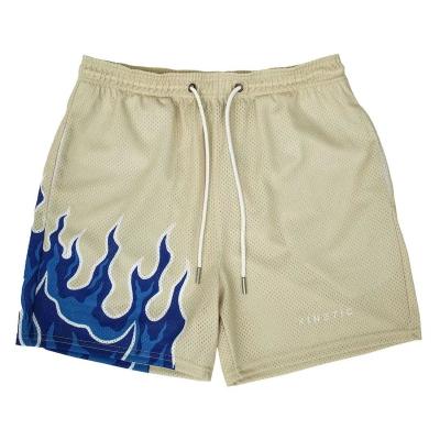 China Anti-wrinkle Custom Printing Logo Active Wear High Waist Stretch Short Pants Swim Mesh Shorts for Men for sale