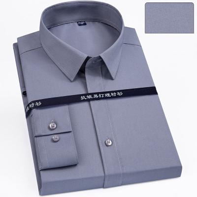 China Anti-pilling Formal Bamboo Fiber Cropped Shirt Business Long Sleeve Designer Dress Shirts for Men Luxury for sale