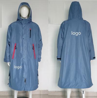 China Recycled Windproof Fabric Poachers Style Long Sleeve Changing Poncho Advance Adult Waterproof Dry Robe Surfing Logo for sale