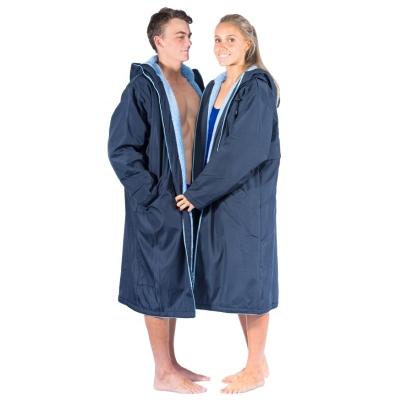 China Navy Blue Windproof Poncho Dry Clothes Changing Surf Waterproof Long Robe Kid Hooded Coat Keep Warm Men's Jacket for sale