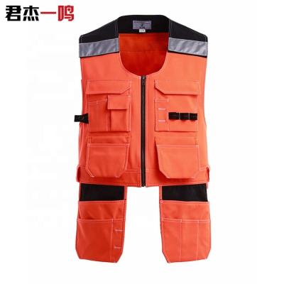 China Multi-pocket High-vision Reflective High-vision Reflective Work Clothes Outdoor Safety Uniform Workwear Vests for sale