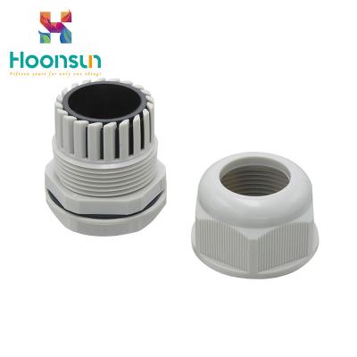 China Dustproof Grey Nylon Cable Gland M63 Series Nickel Plating Surface For LED Lamp for sale