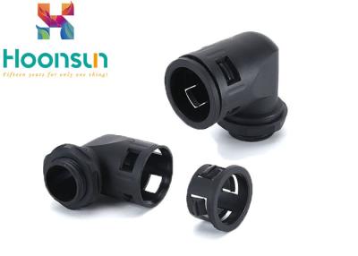 China Black 90 Degree Fireproof Nylon Cable Gland For Flexible Pipes for sale