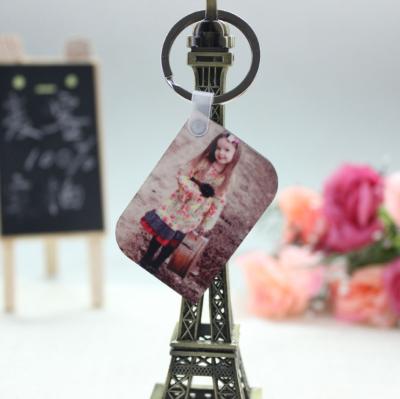 China Popular High Quality Customized Blank Wooden Rectangle Sublimation MDF Key Chain for sale