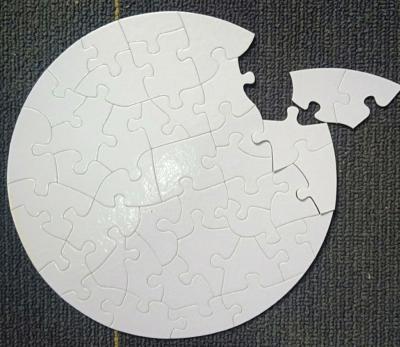 China 20*20cm DIY Round Shape Custom Sublimation Jigsaw Funny Blank Jigsaw Puzzle For Promotion/Valentine's Day Gift for sale