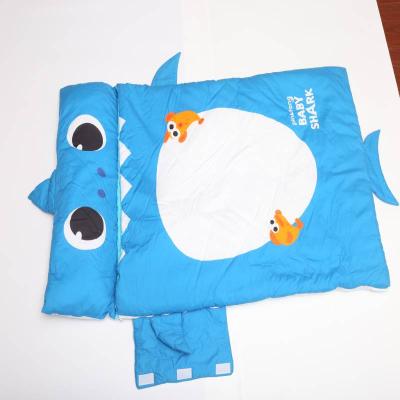 China Hybrid Type Hot Sale Baby Pattern Shark Kids Sleeping Bag With Pillow for sale