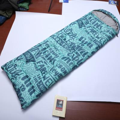 China 190t Polyester Durable Economic Envelope Type 3 Season Weather Sleeping Bag With Hood for sale