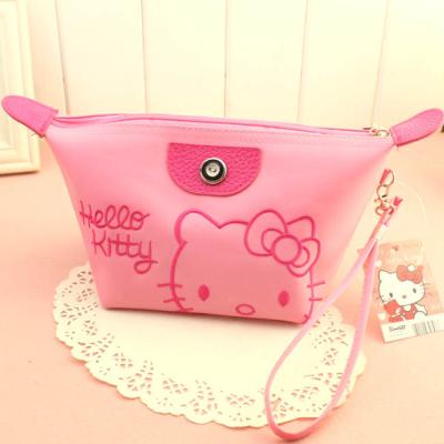 China Large Capacity Waterproof Kawaii Cat Make Up Box Cosmetic Storage Bag Ketty Cartoon Makeup Case Purse Sanrio Hot Sale Fashion Hello for sale