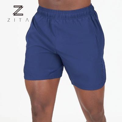 China Zita Good Quality Men Workout Fitness Breathable Gym Blue Simple Quick Dry Sports Running Shorts With Pocket for sale