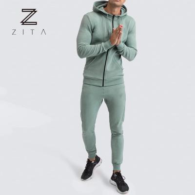 China Private Label Zipper Track Breathable Custom Hoodie And Pants Fits Men Jogging Tracksuit for sale