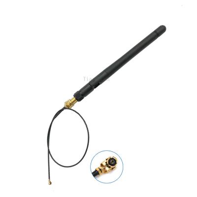 China SMA-Male 108mm 3dBi 2.4G Wifi 2400-2500MHz Omni Foldable Rubber Antenna With Pigital Ipex Cable 108mm for sale