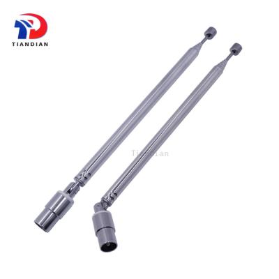 China 7 section fm radio antenna stainless steel IEC male male telescopic whip antenna Max.688mm TV Min.165mm Dia7.0mm for sale