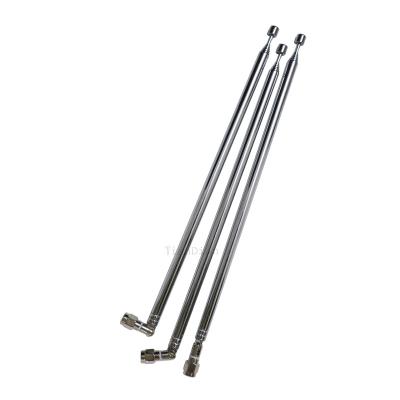 China 7 Sections 1.2m Stainless Steel Retractable Rod FM Radio Antenna With F Head BNC SMA-J TV Connector Max.1223mm/Min.200mm/Dia7mm for sale