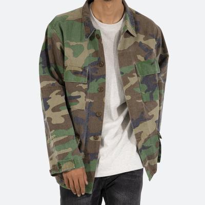 China 2022 Logo Cotton Washed Camouflage Lightweight Men's Breathable Breathable Shirt Jacket OEM Wholesale Custom for sale