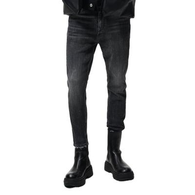 China Custom Made Black Washed Denim Men's Long Lasting Stretch Jeans Pants for sale