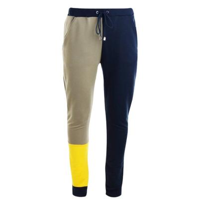 China OEM Color Block Gold Color Supplier Custom Breathable Sport Men's Slim Fit Joggers for sale