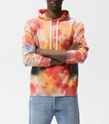 China 2021 Viable Viable OEM Custom High Quality Tie Dye Knit Hoodies For Men for sale