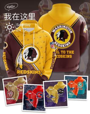 China Wholesale High Quality Breathable Unisex Hoodies Sweatshirt 6XL Long Sleeve NFL American Football Men's Hoodie for sale