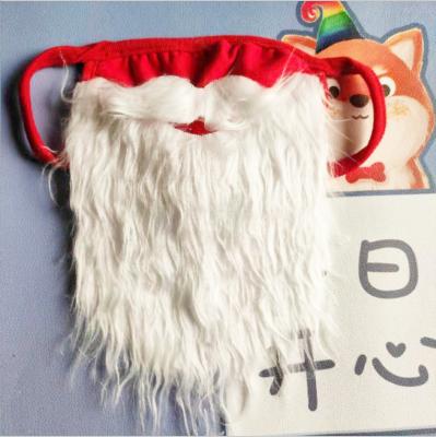 China Festival Celebration Cotton Santa Beard Face Cover Adult Washable Christmas Face Cover With Mustache for sale