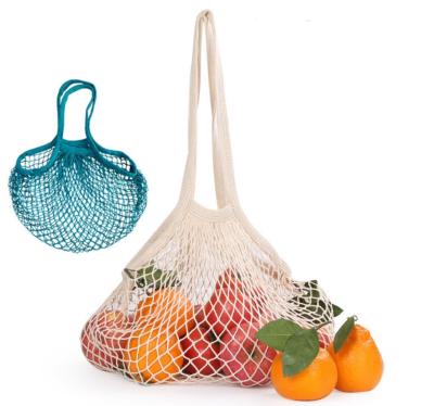 China Wholesale 100% Cotton Twine Net Folding Shopping Bag Fruit Reusable Organic Grocery Mesh Foldable Custom Branded for sale