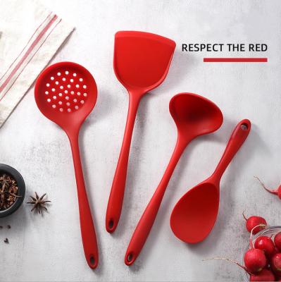 China Disposable Kitchen Utensils Silicone Spatula Food Grade Heat Resistant Cooker Set 4 Sets for sale