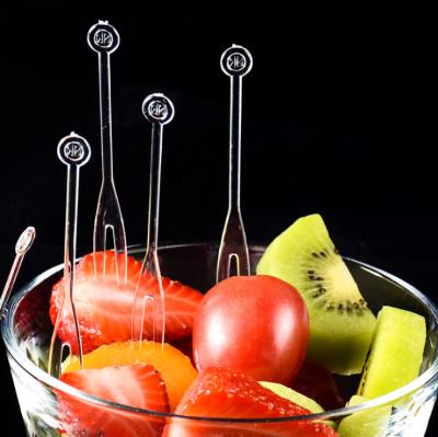 China Cheap Disposable Hard Plastic Salad Fork 71mm 3000pcs Mini Salad Dessert Cake Fruit Small PS Per Carton for sale